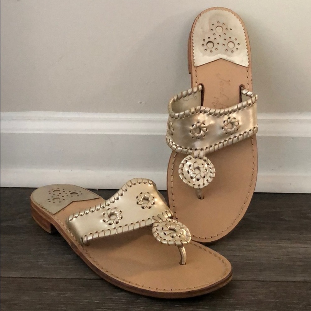 Gold Jack Rogers sandals
